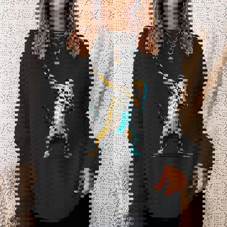 ダビングするミーアキャット 面白いモチーフ 踊るダブ スリケート スウェットシャツ 彼女への贈り物