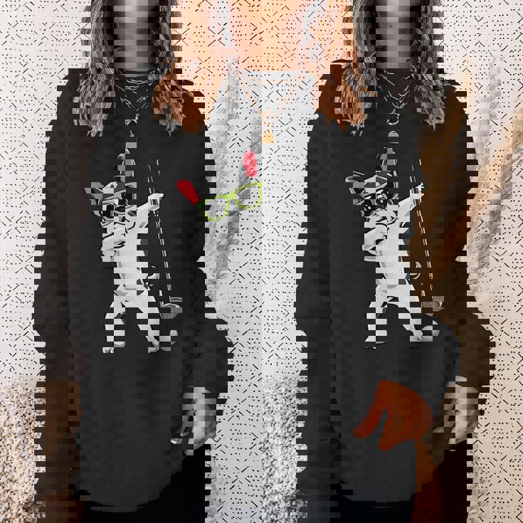 ダビングフレンチブルドッグゴルフフレンチドッグダブゴルファーギフト スウェットシャツ 彼女への贈り物