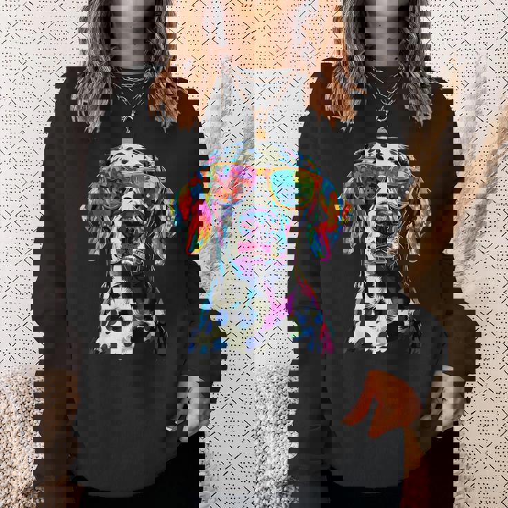 ダルメシアンとサングラスの犬 ダルメシアンが大好きです スウェットシャツ 彼女への贈り物