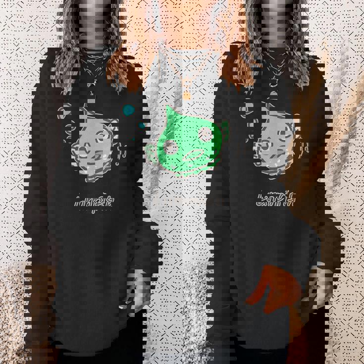 ダンゴウオ 緑ver 魚 かわいい おもしろ ネタ 海 魚好き プレセント スウェットシャツ 彼女への贈り物