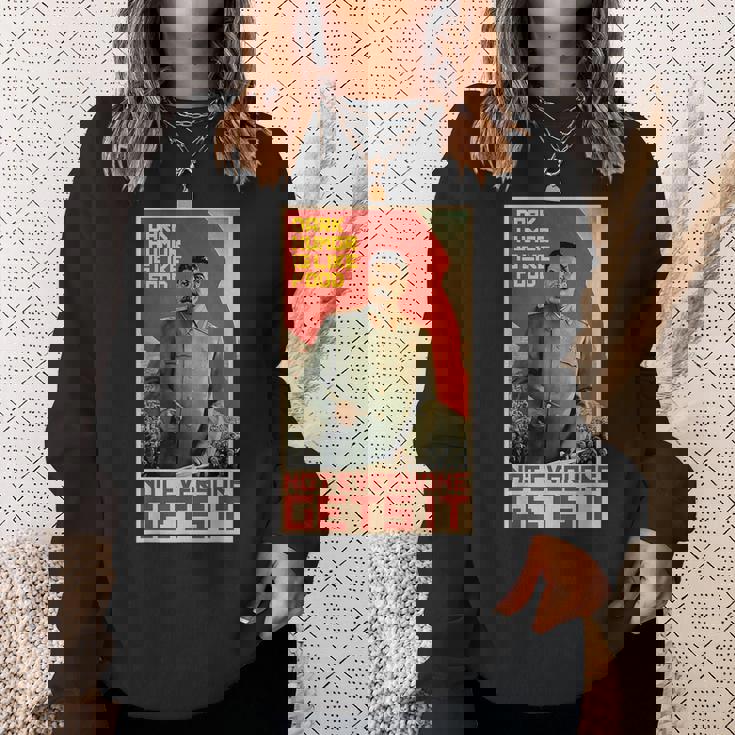 ダークユーモアは食べ物のようです スターリン・ソビエト共産主義のプロパガンダ スウェットシャツ 彼女への贈り物