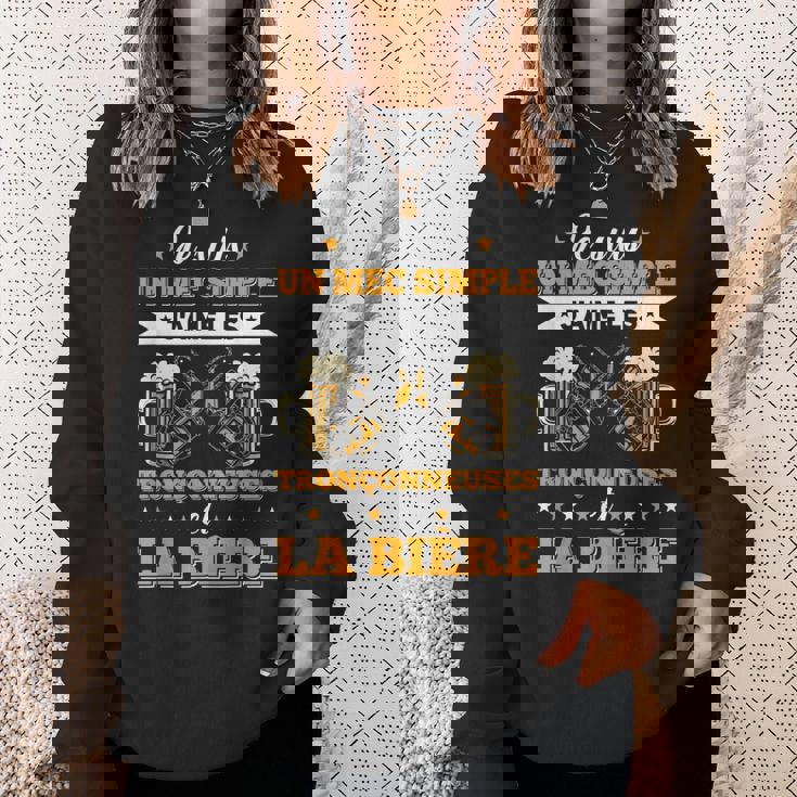 メンズ チェーンソー&ビール ランバージャック&林業チェーンソー スウェットシャツ 彼女への贈り物