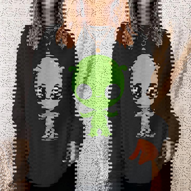 チビ カワイイ エイリアン Ufo 宇宙人 スウェットシャツ 彼女への贈り物