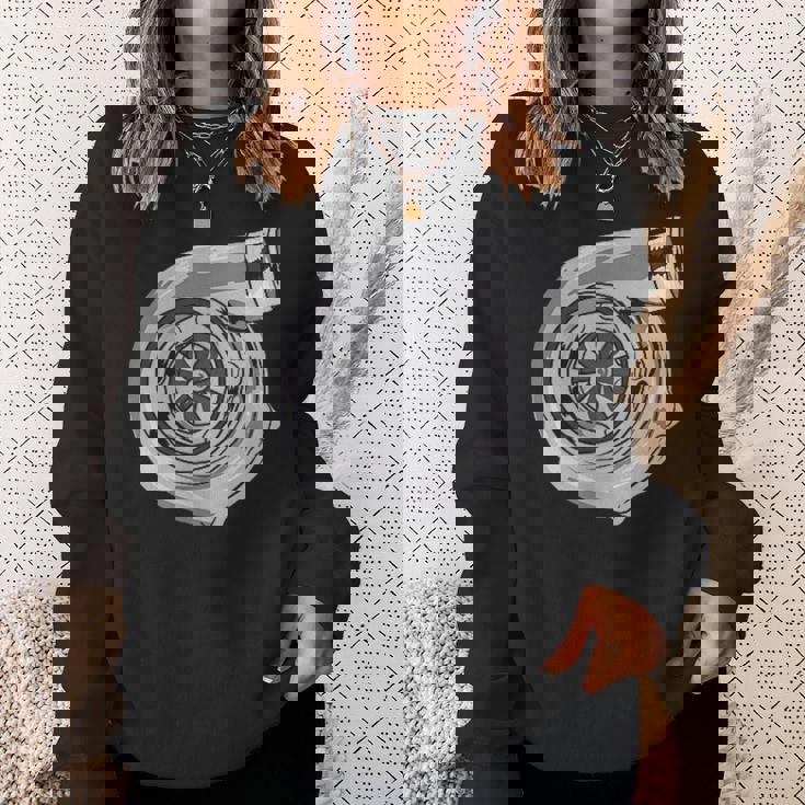 チューニング ターボチャージャー モータースポーツ 車好き 車 ターボ エンジン スウェットシャツ 彼女への贈り物