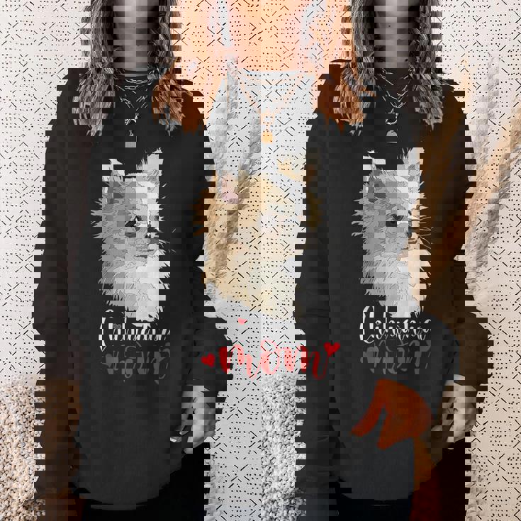 チワワ ロングヘア チワワ ロングヘア ママ ママ 犬好き スウェットシャツ 彼女への贈り物