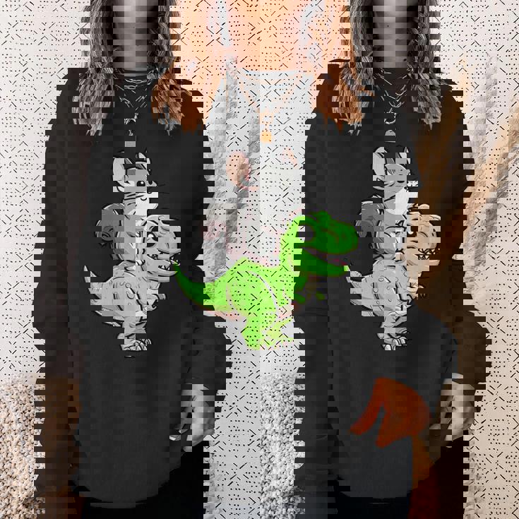 チンチラ T-Rex 恐竜 ペット おもしろい ティラノサウルス スウェットシャツ 彼女への贈り物