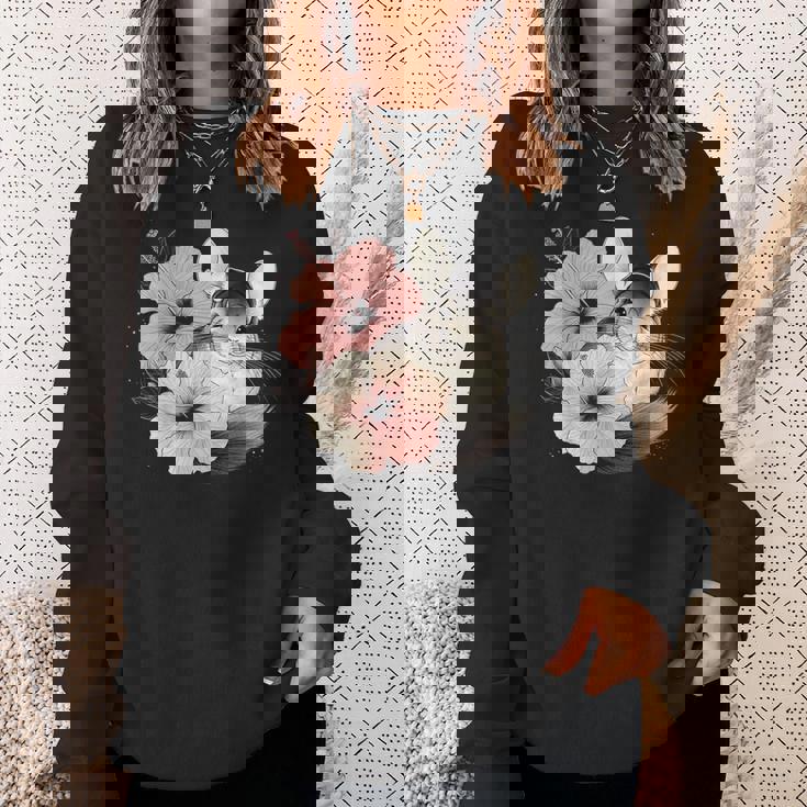 チンチラ ハイビスカス ブルーム ハーモニー フローラル チンチララバーズ スウェットシャツ 彼女への贈り物