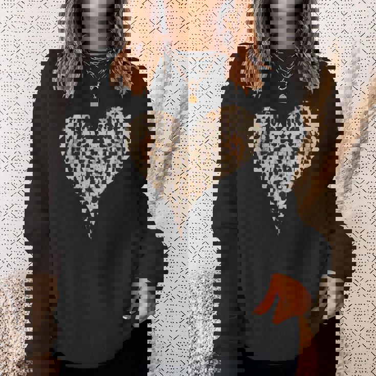 チーター ヒョウ柄 ハート スウェットシャツ 彼女への贈り物