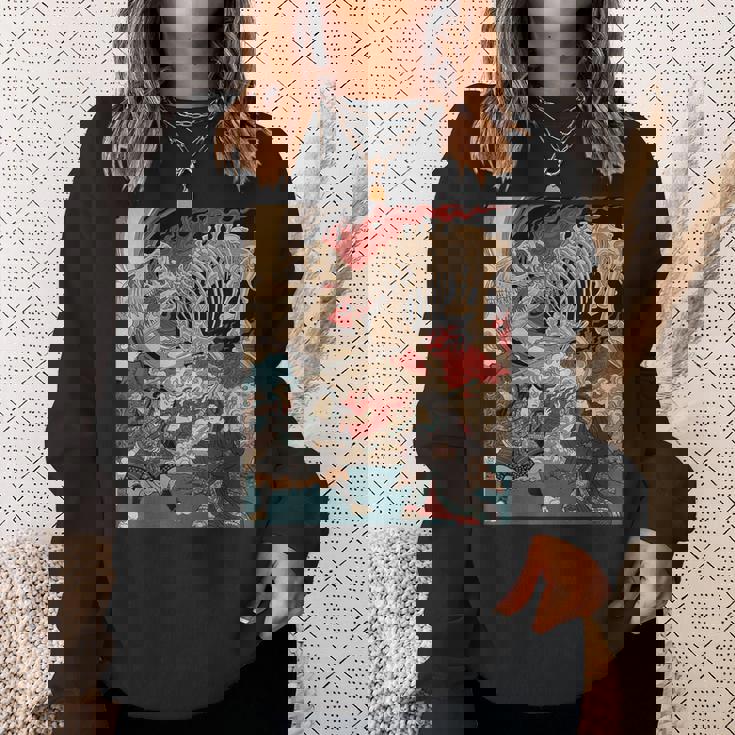 ティラノサウルス浮世絵 スウェットシャツ 彼女への贈り物