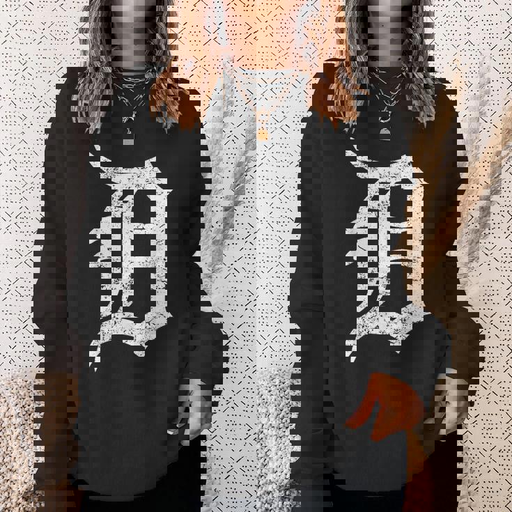 デトロイトグラフィック D ディストレスト グランジ モーターシティ スウェットシャツ 彼女への贈り物