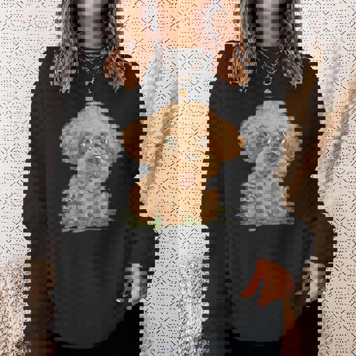 トイプードル かわいい いぬ 子犬 ペット おもしろ 動物 イラスト スウェットシャツ 彼女への贈り物