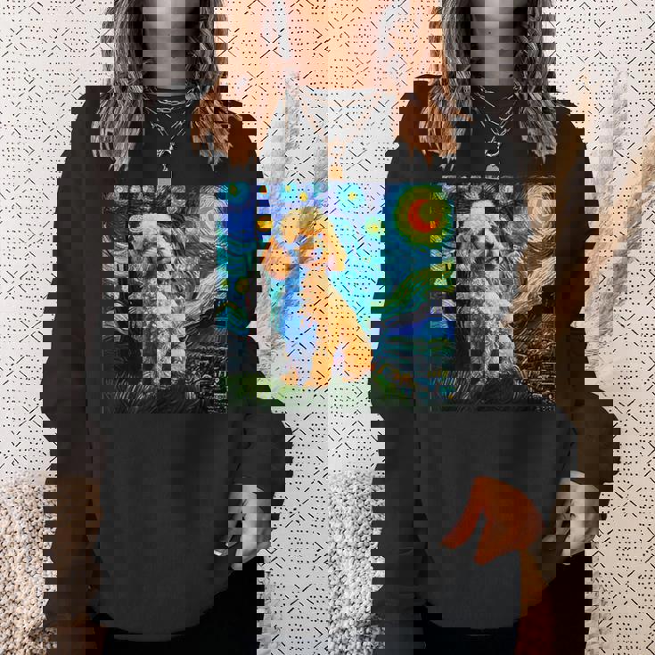 トイプードル 面白いtシャツ 犬 ゴッホ 星月夜 かわいい メンズ 子供 おもしろ 服 グッズ ネタ スウェットシャツ 彼女への贈り物