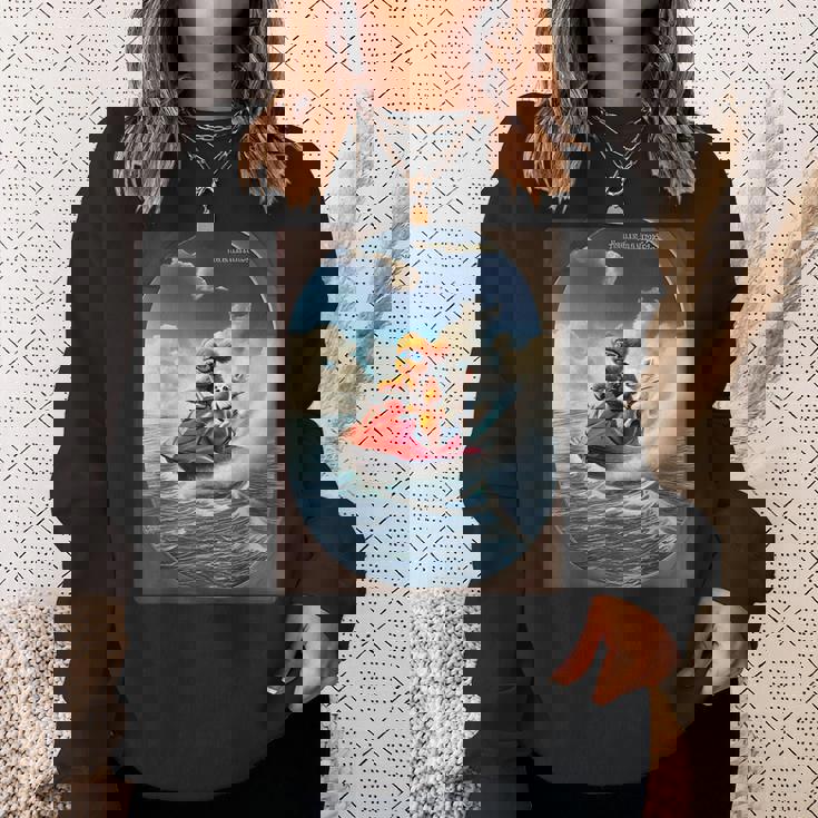 トイプードルとチワワのジェットスキー 夏の楽しいデザイン スウェットシャツ 彼女への贈り物