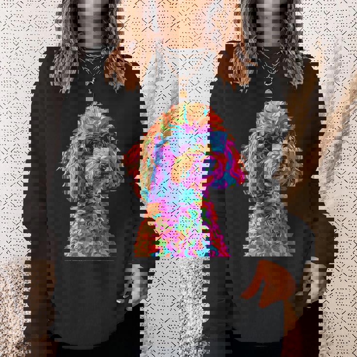 トイプードル愛好家デザイン ポップアート 面白いトイプードル 犬 スウェットシャツ 彼女への贈り物