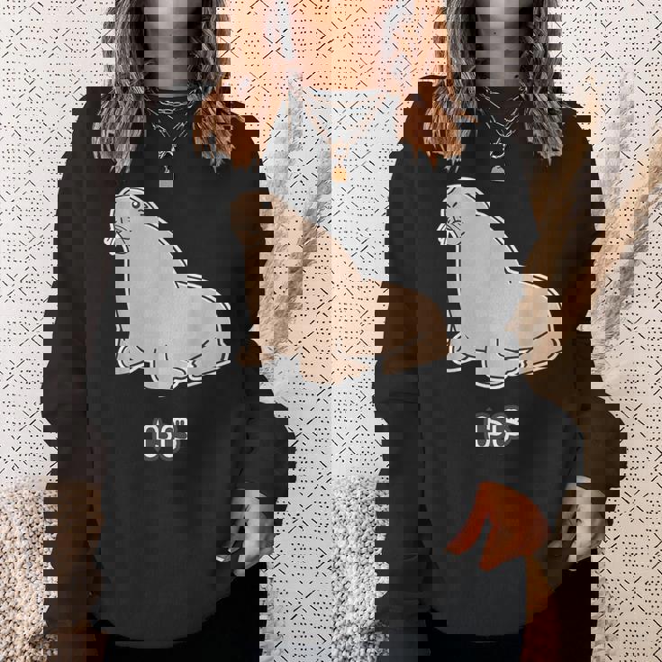 トド《ビッグ プリント》【どうぶつフレンズ】海・水族館の生き物 ゆるくてかわいい キャラクター イラスト スウェットシャツ 彼女への贈り物