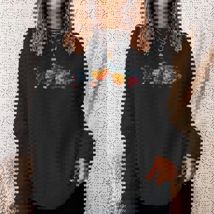 トラウトフィッシュのシルエット 花 植物 植物的 花柄 スウェットシャツ 彼女への贈り物