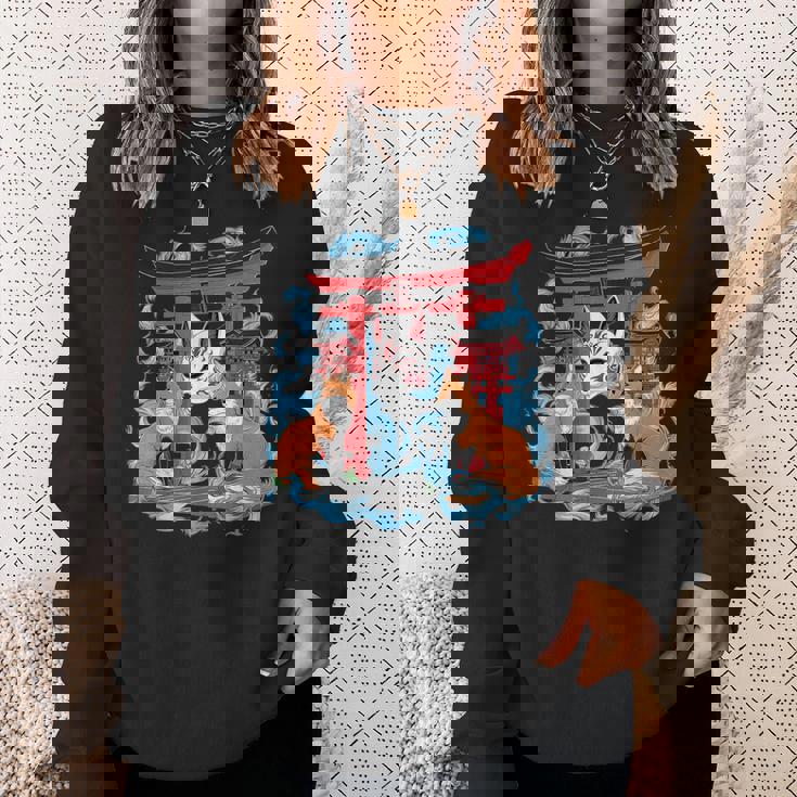 トリゲイツ 伏見稲荷 京都 和風 きつねマスク スウェットシャツ 彼女への贈り物