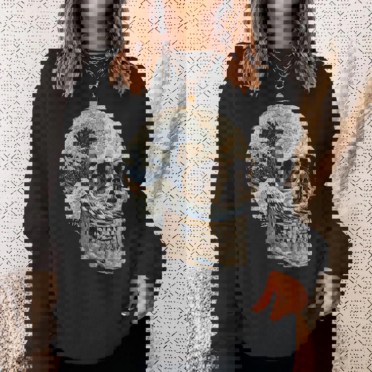 ドクロ 波 日本美術 海 スウェットシャツ 彼女への贈り物