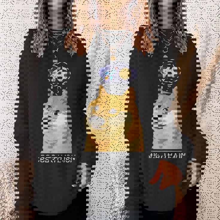 ドージコインdogecoin Hodl 月へ月にto The Moon 暗号通貨doge Memeドージミーム スウェットシャツ 彼女への贈り物