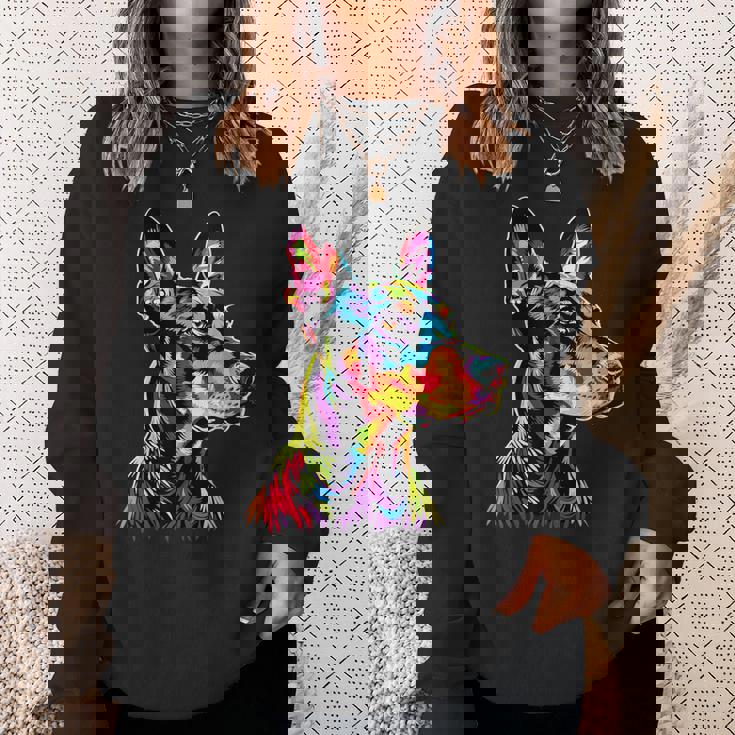 ドーベルマン ドッグ カラフル ポップアート 犬 誇り ドーベルマン スウェットシャツ 彼女への贈り物