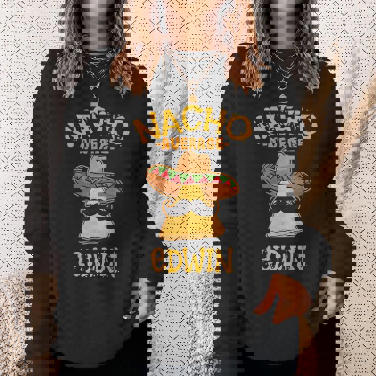 ナチョ平均 エドウィン 名前入り 面白いタコス スウェットシャツ 彼女への贈り物