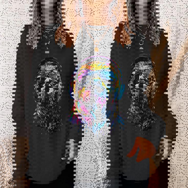 ナマケモノ カラフルな色彩 ポップアート グラフィック 怠け者 スウェットシャツ 彼女への贈り物