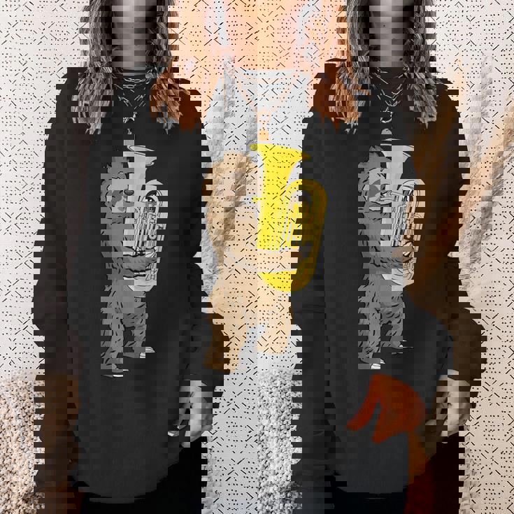 ナマケモノ 恋人 チューバ プレーヤー ミュージック ビッグバンド チューバ スウェットシャツ 彼女への贈り物