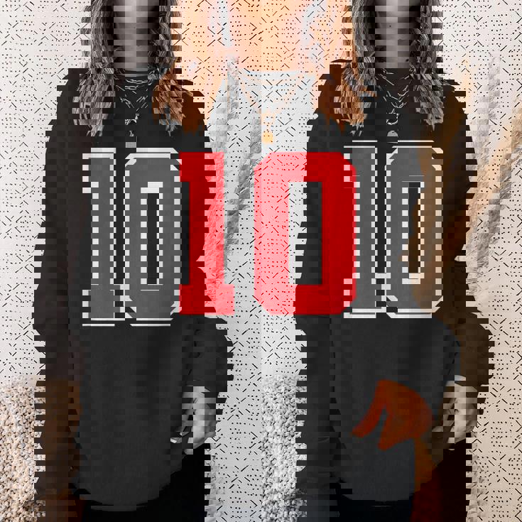 ナンバー10 スポーツジャージ 誕生日 年齢 ラッキーナンバー レッド ホワイト スウェットシャツ 彼女への贈り物