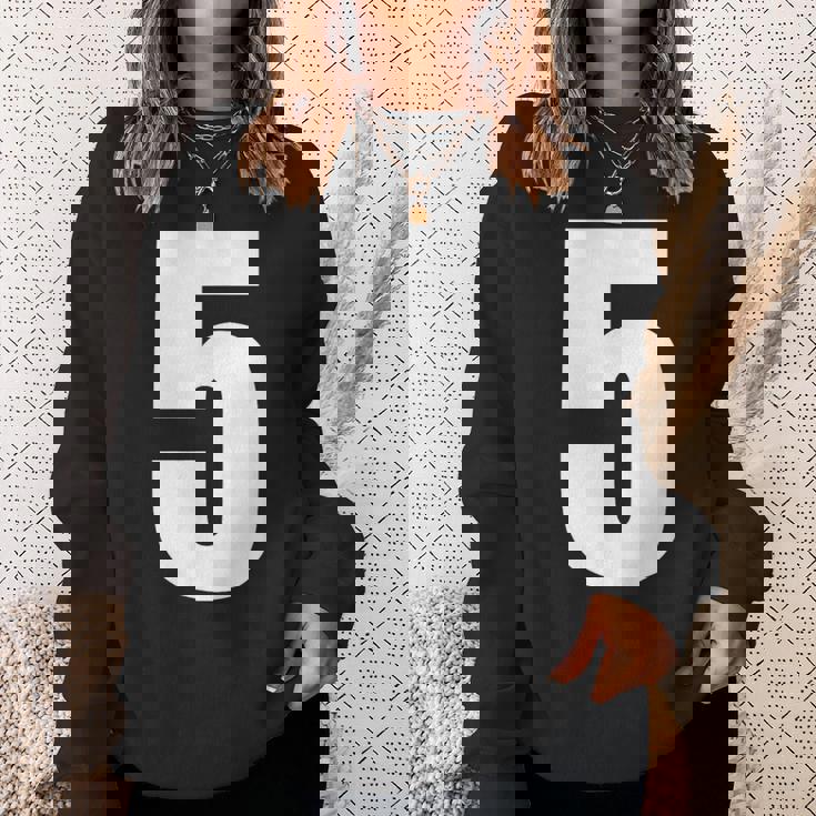 ナンバーファイブ 数字 5 プレーン 白 数字 スウェットシャツ 彼女への贈り物