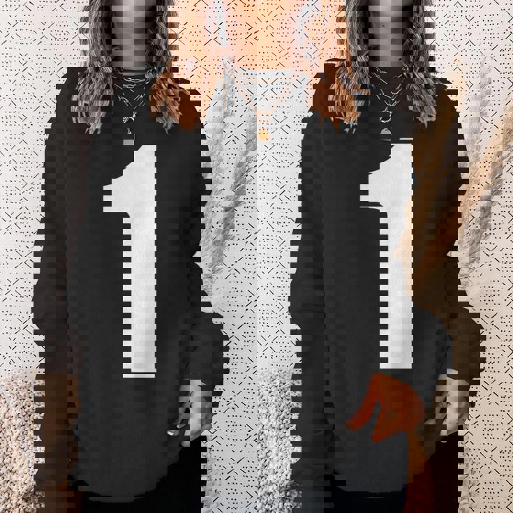 ナンバーワン 数字 1 プレーン ホワイト 数字 スウェットシャツ 彼女への贈り物