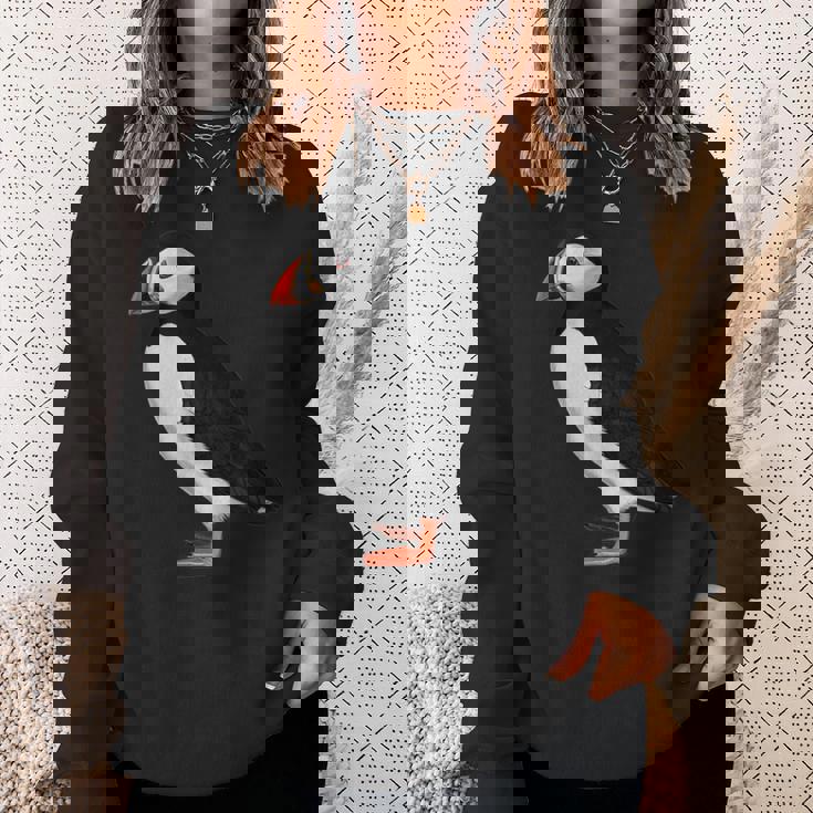 ニシツノメドリ 鳥 動物 図 バードウォッチング 贈り物 鳥類学者 生物学者 自然科学 スウェットシャツ 彼女への贈り物