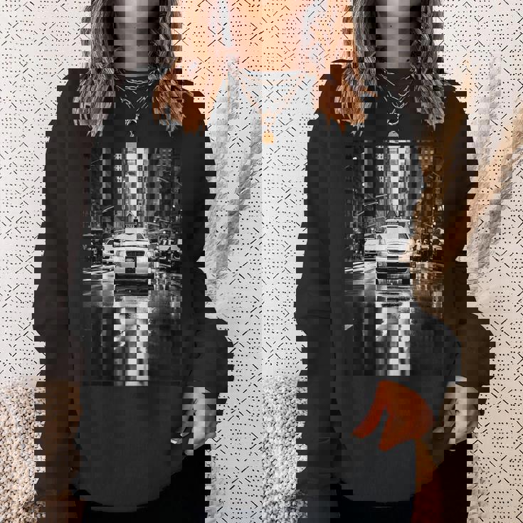 ニューヨークのタクシーのモノクロ写真 写真 スウェットシャツ 彼女への贈り物