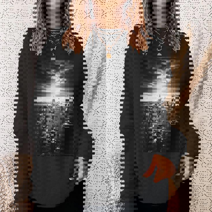 ニューヨーク市写真撮影 白黒写真 スウェットシャツ 彼女への贈り物