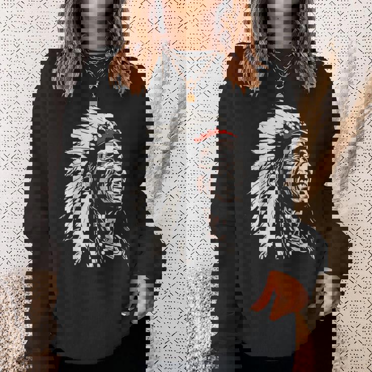 ネイティブアメリカン インディアン マルチカラー ビンテージデザイン スウェットシャツ 彼女への贈り物