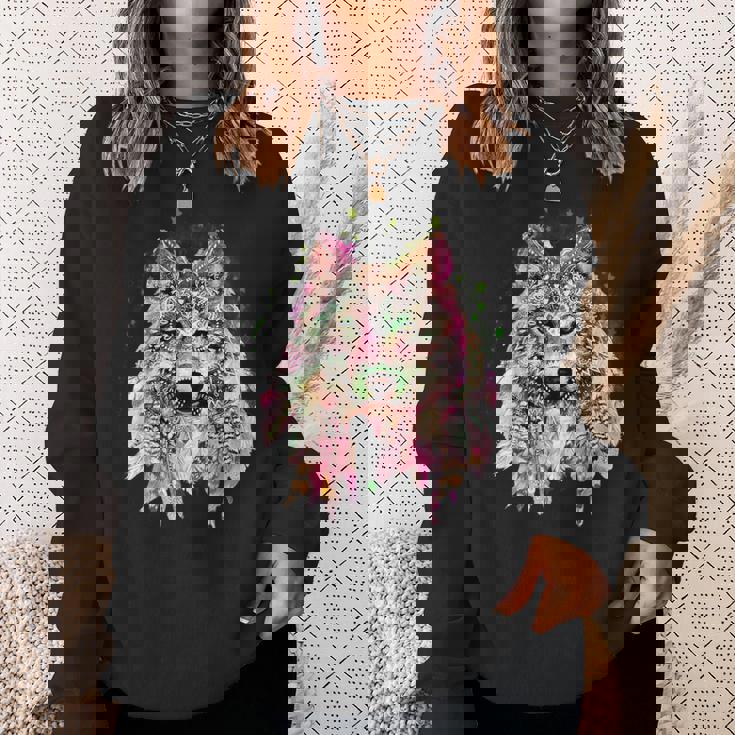 ネイティブアメリカン オオカミの頭 トライバル ボヘミアン タトゥーアート スウェットシャツ 彼女への贈り物