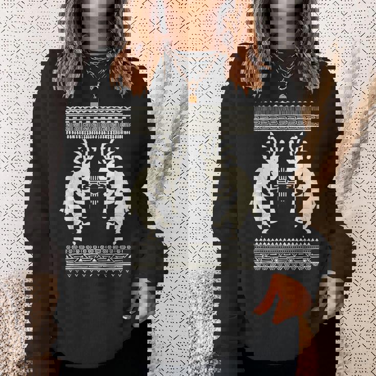 ネイティブアメリカン カルチャー ココペリ ミュージシャンボーダー 2 楽しい スウェットシャツ 彼女への贈り物