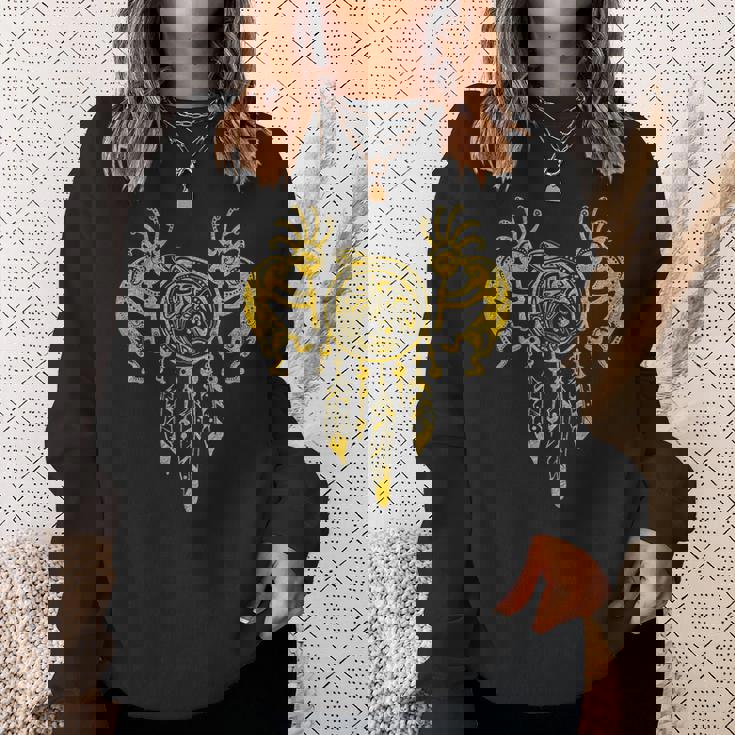 ネイティブアメリカン ココペリ クジラ ドリームキャッチャー 7 ファンファン ファン スウェットシャツ 彼女への贈り物