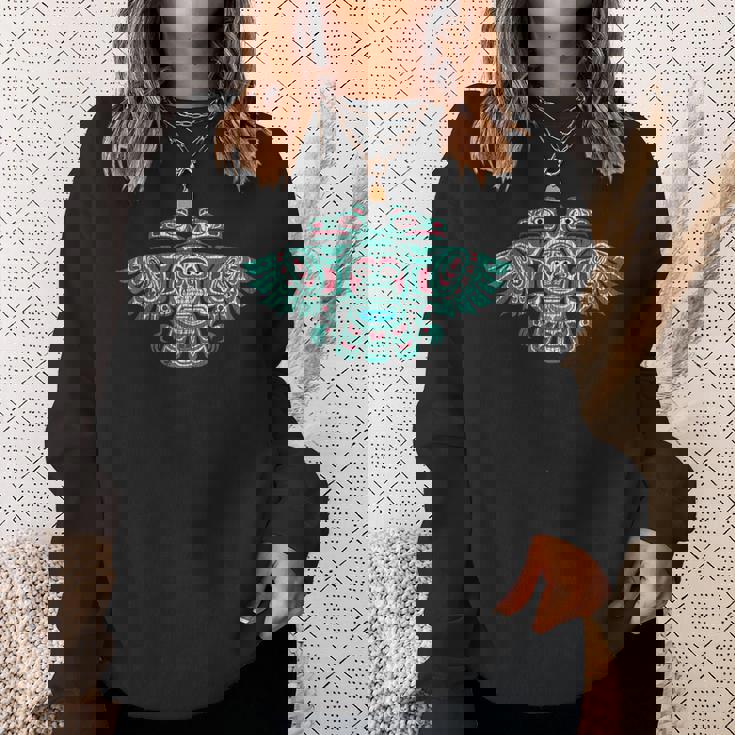 ネイティブアメリカン ハイダ サンダーバード トーテムポール ヴィンテージ スウェットシャツ 彼女への贈り物