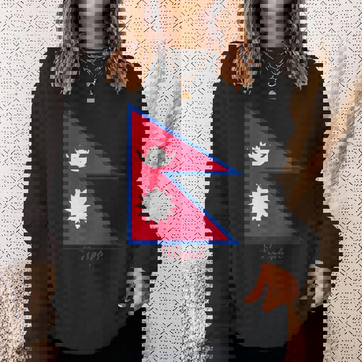 ネパールのネパール国旗のお土産。 スウェットシャツ 彼女への贈り物