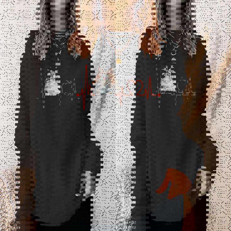 ノルウェージャンフォレストキャットハートビートekg ファニーアイラブマイキャット スウェットシャツ 彼女への贈り物