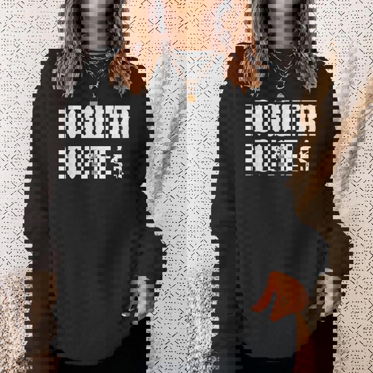 ノーギターノーライフ ギター好き クラシックギター クラシック音楽 アコースティックギター ギター部 ジャズ音楽 ギター スウェットシャツ 彼女への贈り物