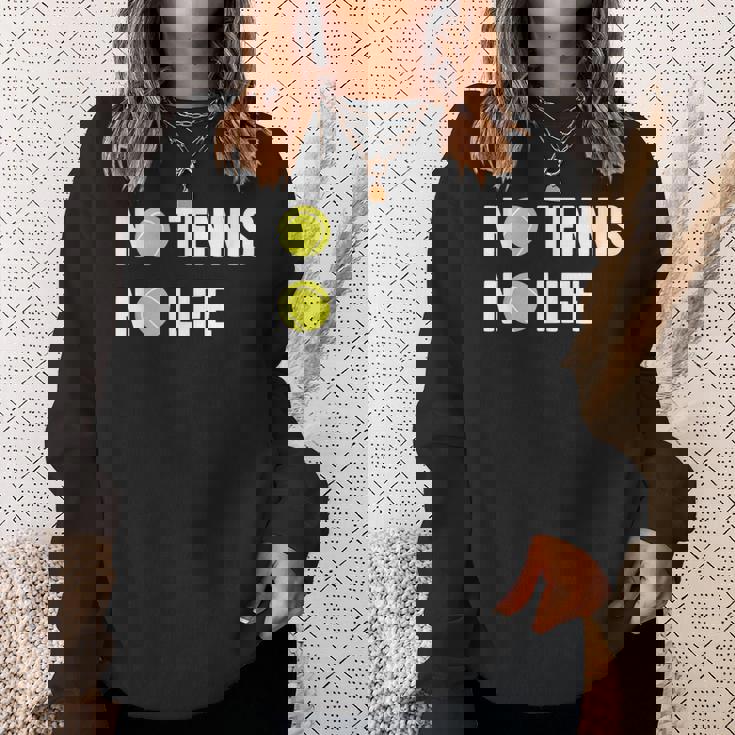 ノーテニスノーライフ テニス好き アウトドア好き ソフトテニス好き クール テニスサークル ソフトテニス スウェットシャツ 彼女への贈り物