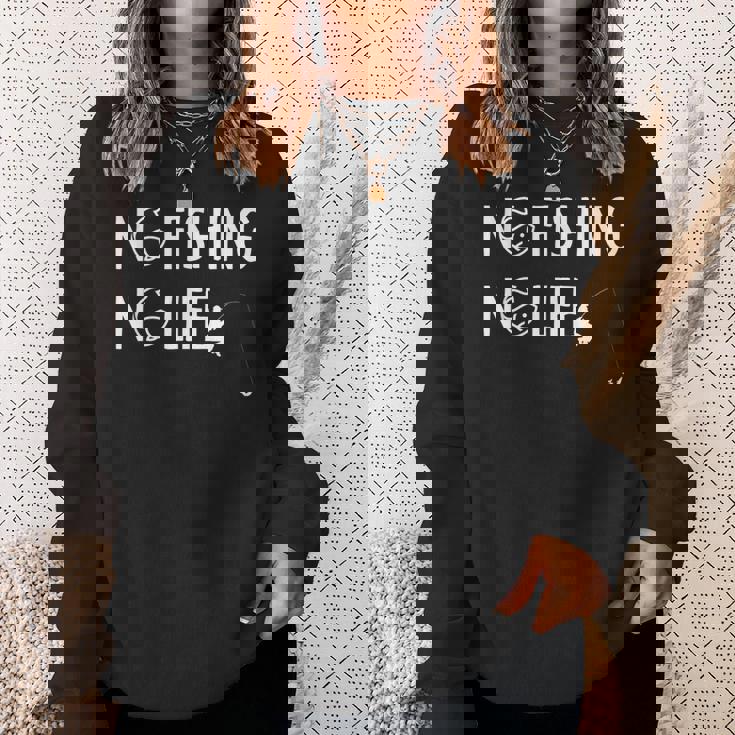 ノーフィッシングノーライフ 釣り竿 漁師 釣り人 面白い 釣り フィッシング おもしろ 釣り堀 海釣り 川釣り スウェットシャツ 彼女への贈り物