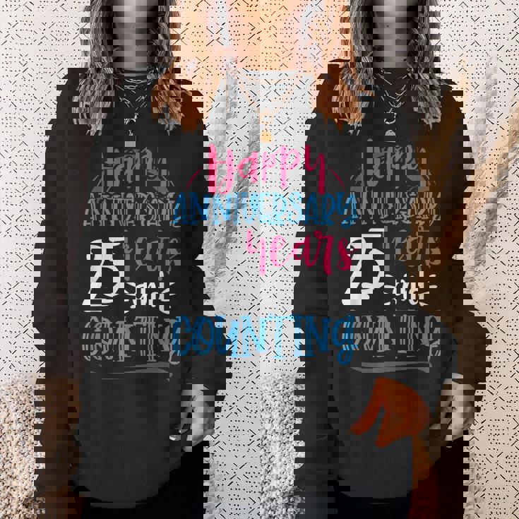 ハッピーアニバーサリー 25年 結婚25周年 スウェットシャツ 彼女への贈り物