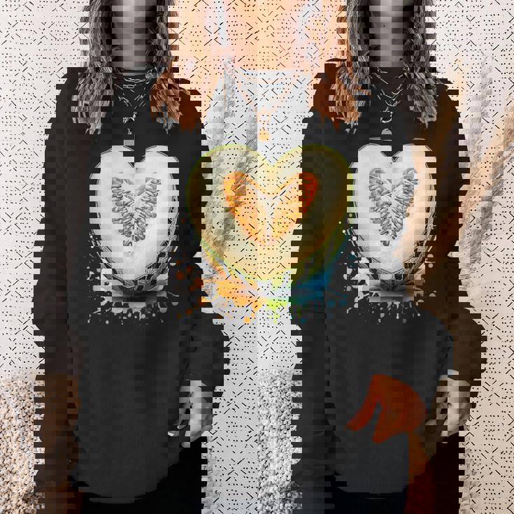 ハニーデューメロン ハート型 サマーフルーツ スウェットシャツ 彼女への贈り物