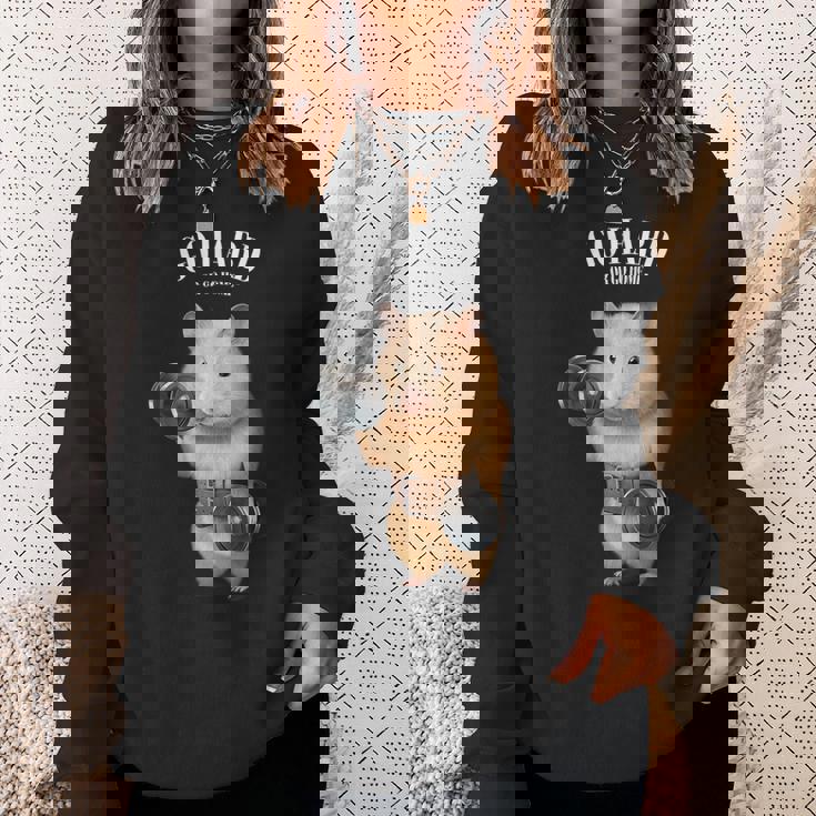 ハムスター 筋トレ ダンベル付き フィットネスジム スウェットシャツ 彼女への贈り物