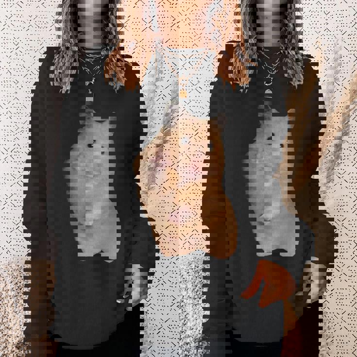 ハムスターミーム ピースサイン付き スウェットシャツ 彼女への贈り物