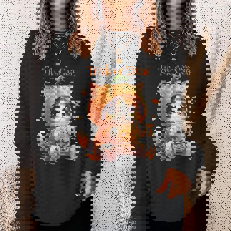 ハロウィン わがまま猫 ねこ ラーメン好き かわいい おもしろ マンガ スウェットシャツ 彼女への贈り物