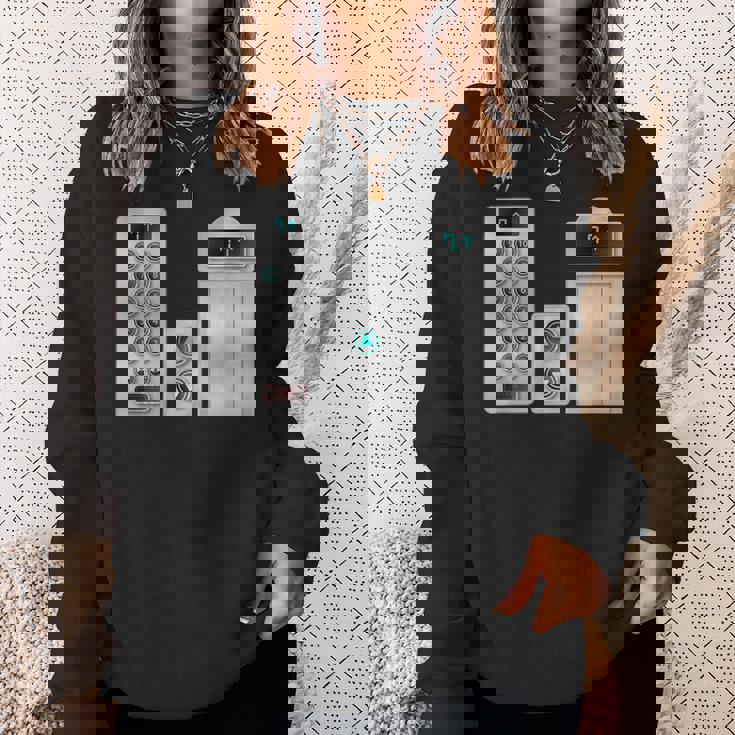 ハロウィンコスチューム、クールなエレベーターボタンアート スウェットシャツ 彼女への贈り物