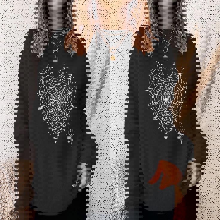 ハロウィンパーティー 不気味な蜘蛛の巣 ハートtシャツ トリックオアトリート スウェットシャツ 彼女への贈り物